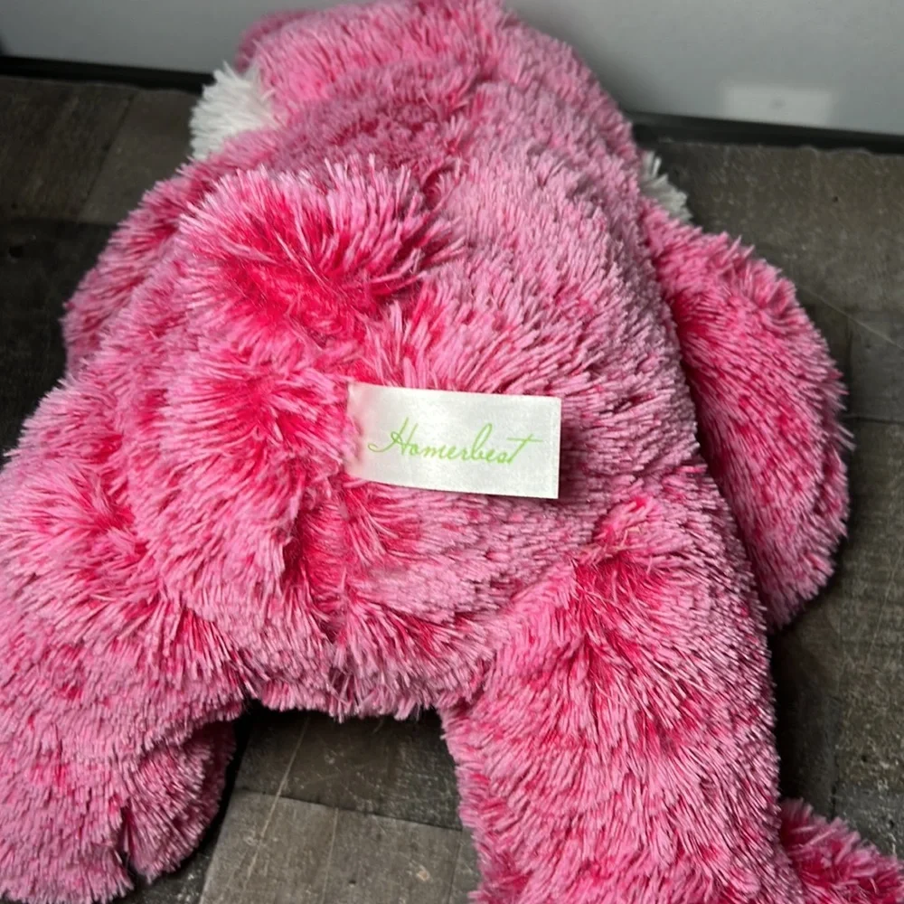Homerbest Large Pink and White Shaggy Bunny  Very Clean - Picture 5 of 6